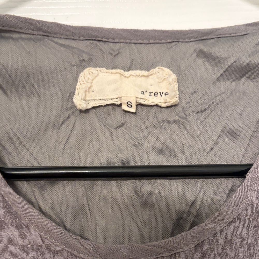 A'Reve Sleeveless High-Low Ruffle Maxi Dress - Gray and Olive - Picture 4 of 5